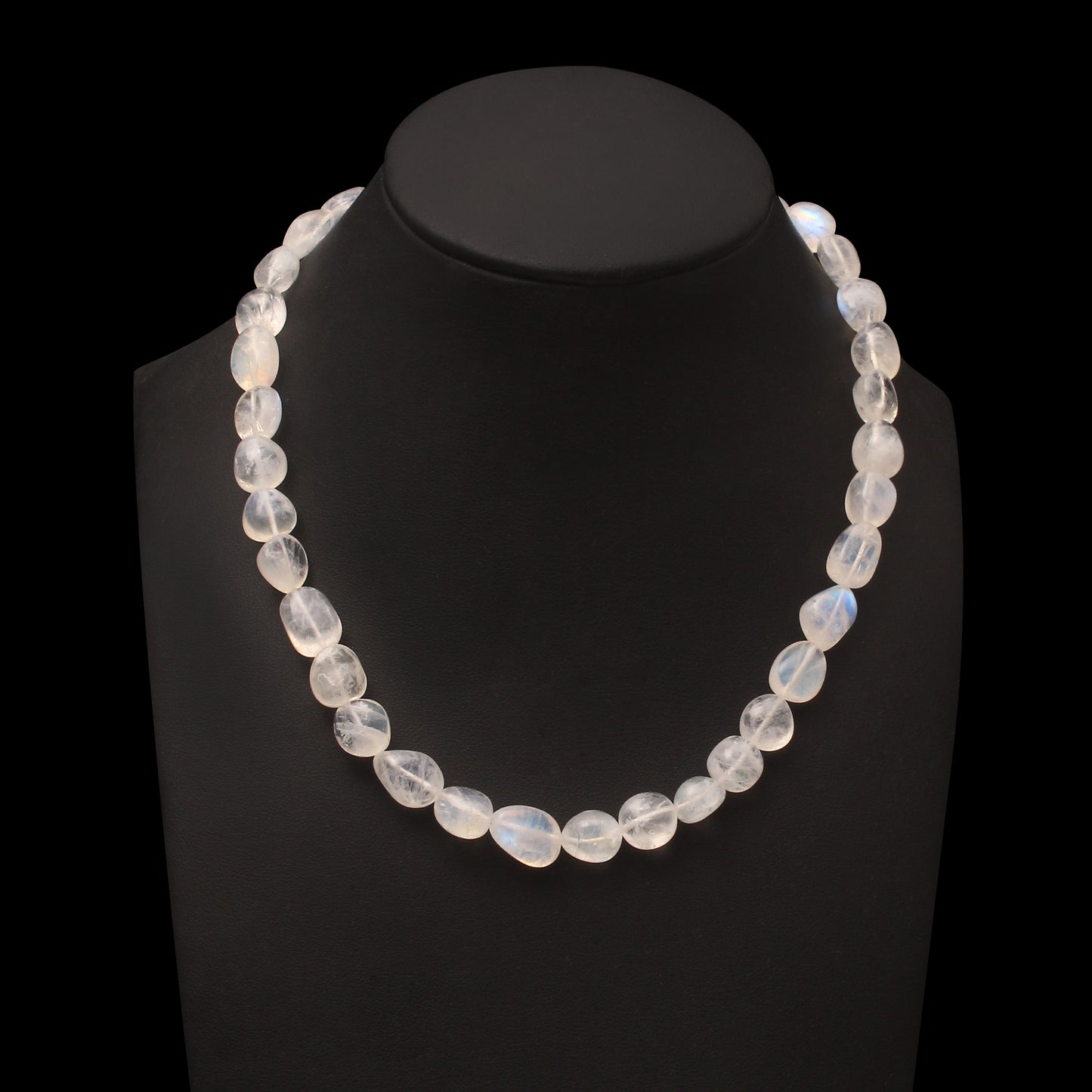 Natural Rainbow Moonstone Beaded Gemstone Necklace – Elevate Intuition & Radiate Elegance