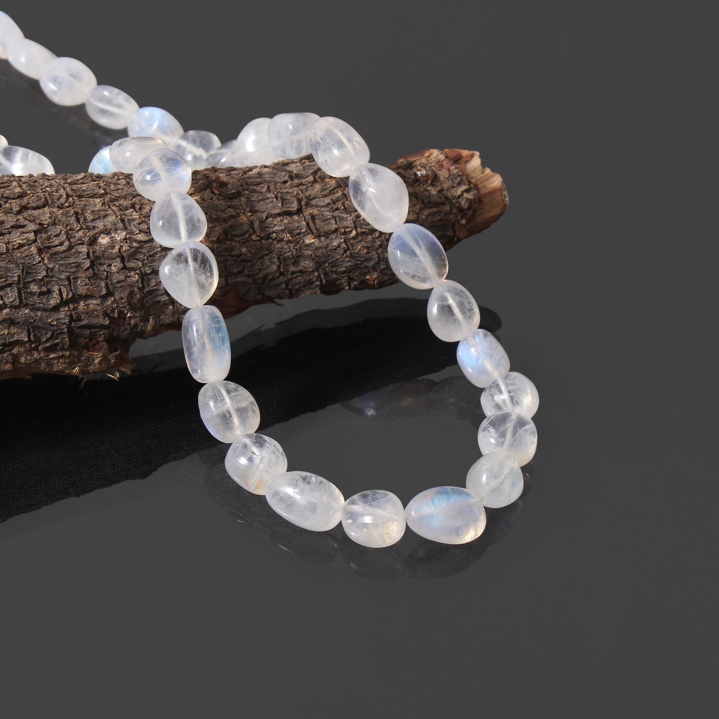 Natural Rainbow Moonstone Beaded Gemstone Necklace – Elevate Intuition & Radiate Elegance