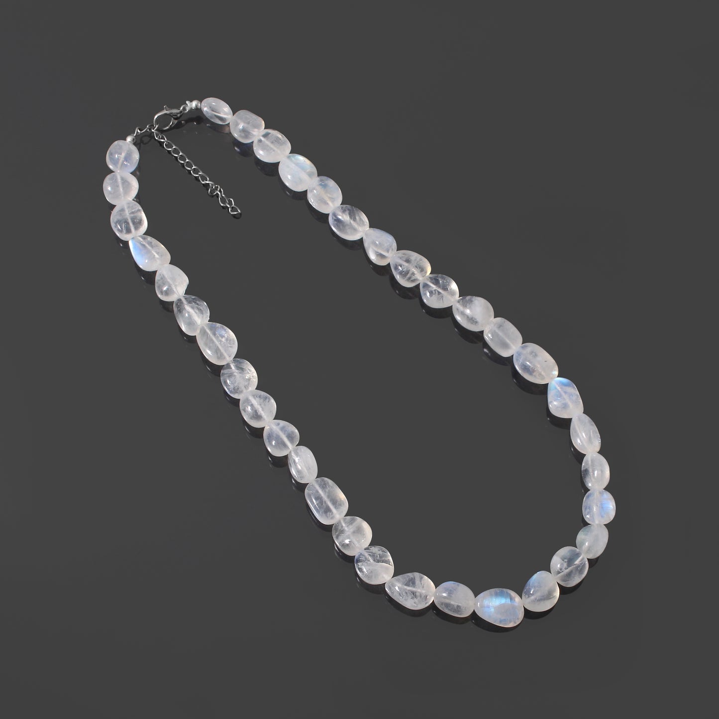 Natural Rainbow Moonstone Beaded Gemstone Necklace – Elevate Intuition & Radiate Elegance