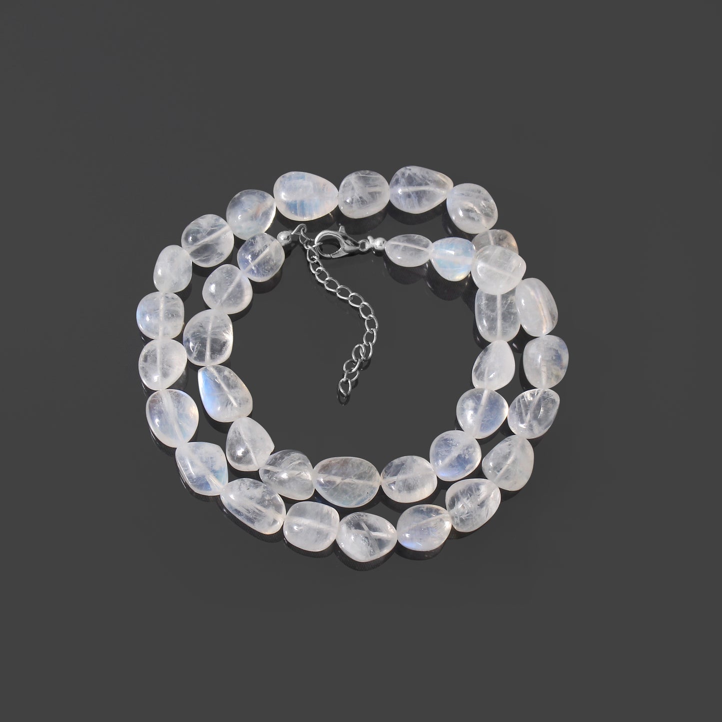 Natural Rainbow Moonstone Beaded Gemstone Necklace – Elevate Intuition & Radiate Elegance