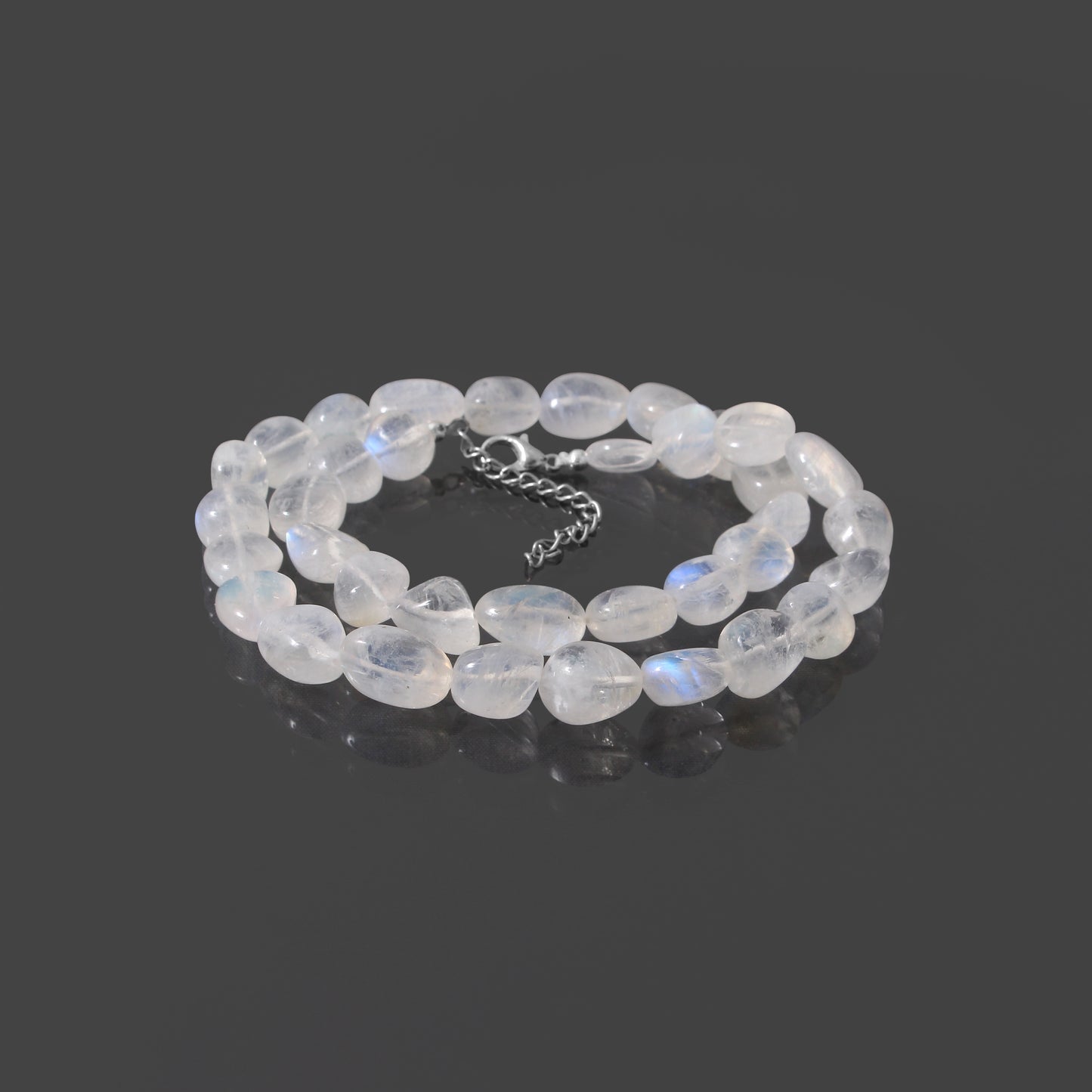 Natural Rainbow Moonstone Beaded Gemstone Necklace – Elevate Intuition & Radiate Elegance