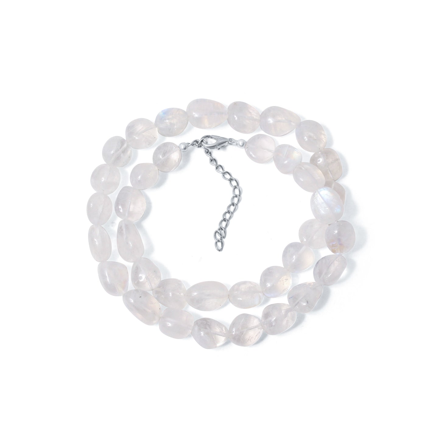 Natural Rainbow Moonstone Beaded Gemstone Necklace – Elevate Intuition & Radiate Elegance