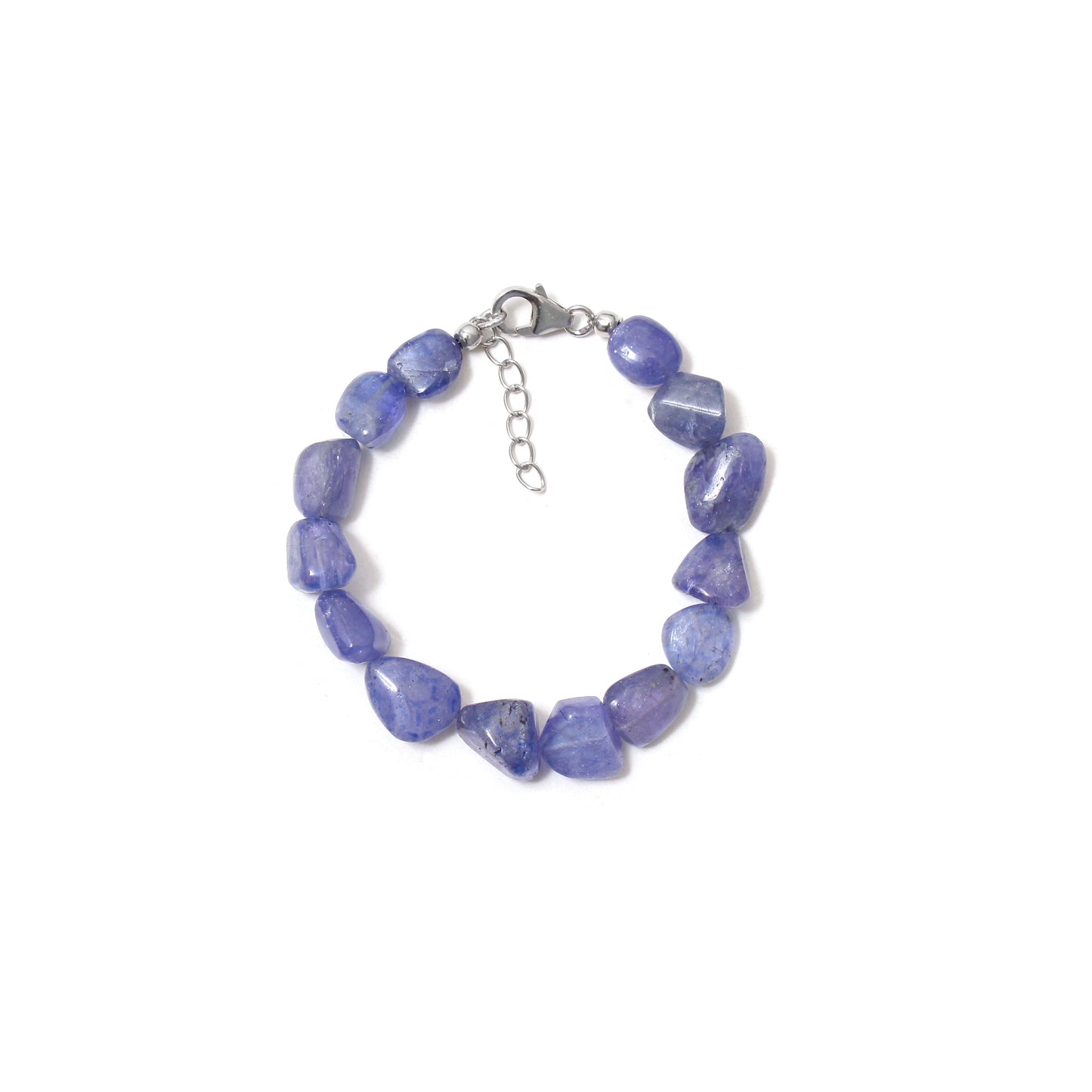 Natural Tanzanite Nugget Bead Gemstone Bracelet – Raw Blue Crystal Healing Jewelry