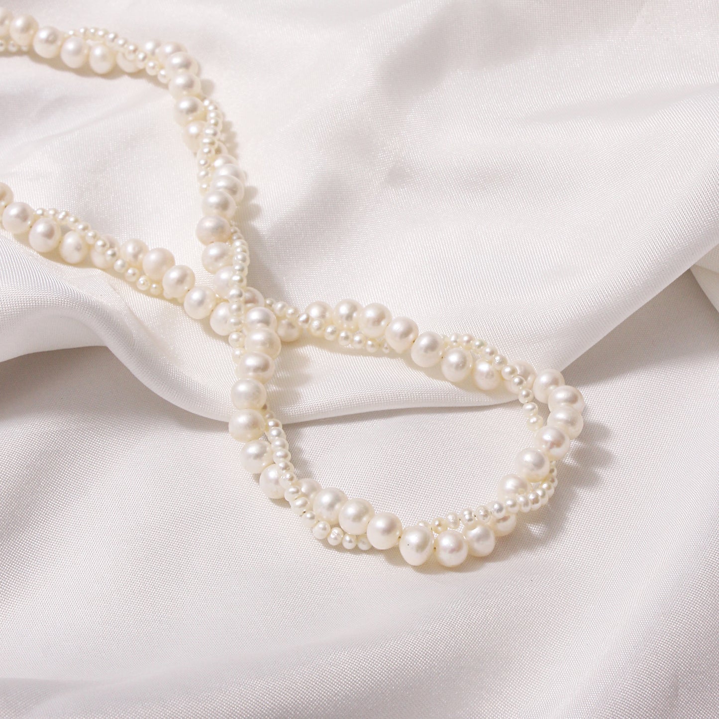 Elegant Double-Strand Freshwater Pearl Necklace with Gold Accents