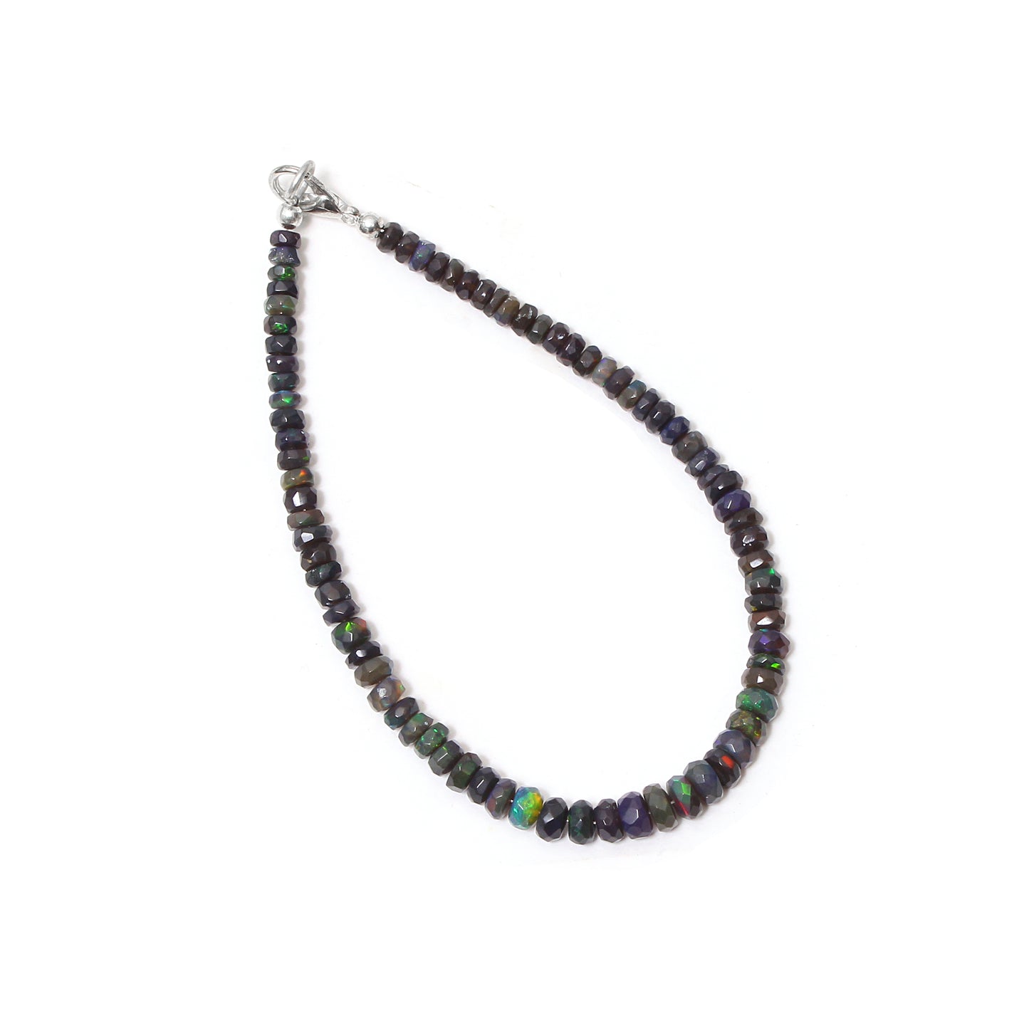 Men's Natural Black Ethiopian Opal Beaded Bracelet – Stylish Gemstone Jewelry for Elegance