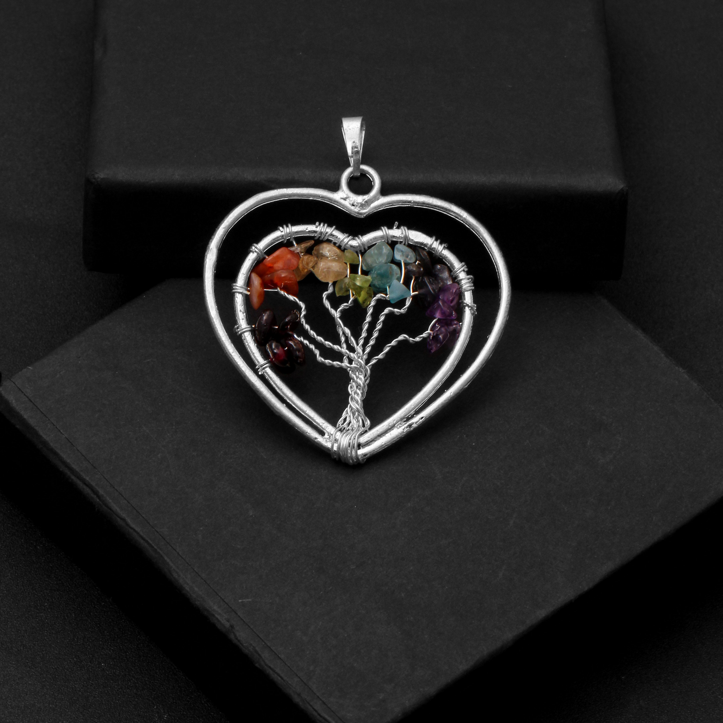 7 Chakra Heart Pendant - Balance & Holistic Healing
