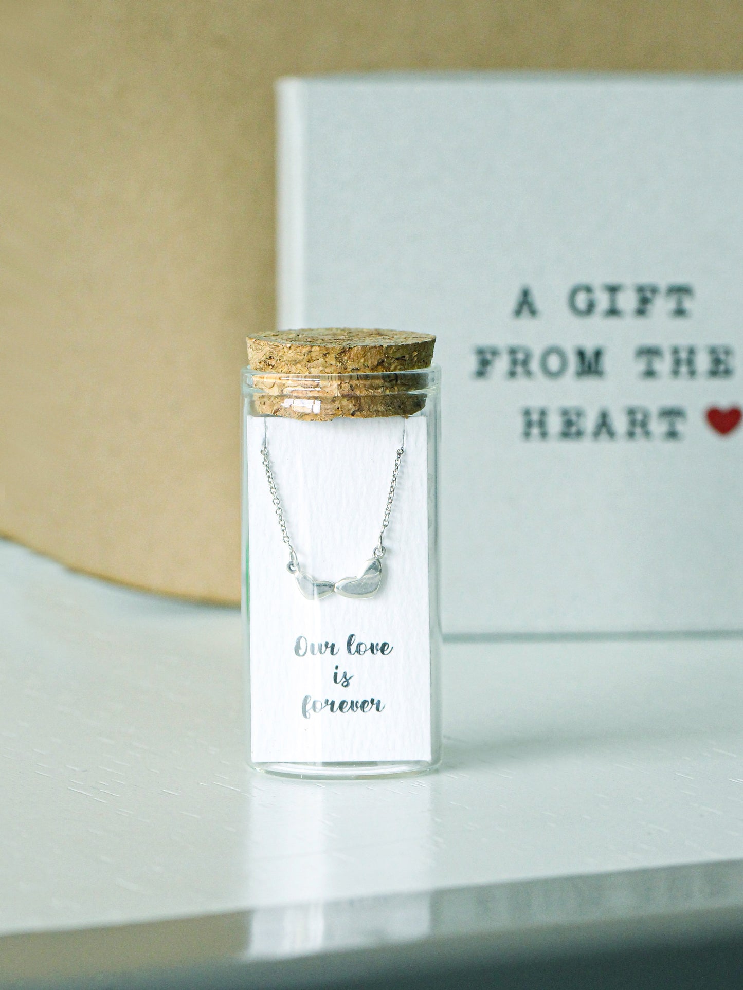 Personalized Love Knot Pendant Necklace in a Message Bottle – Meaningful Gift for Her