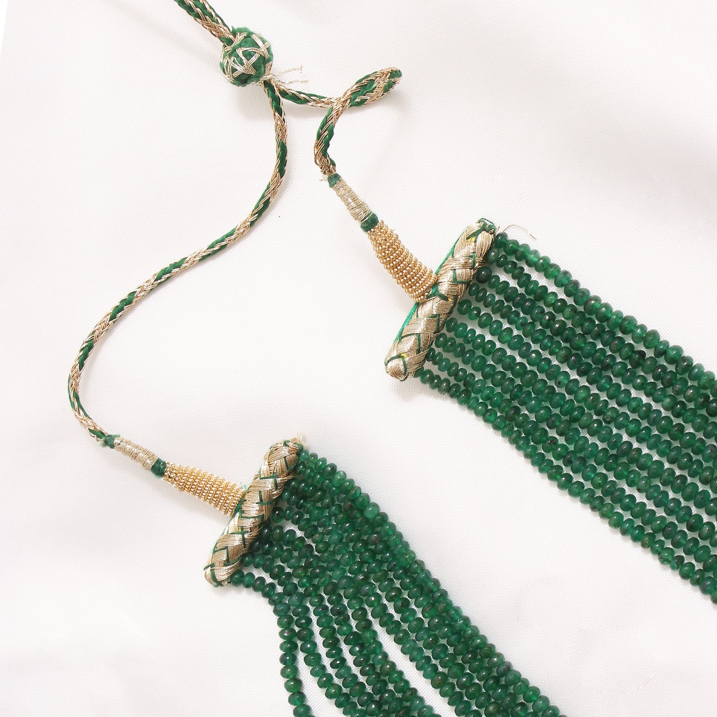 Natural Emerald Nine-Layer Necklace – Elegant Multi-Strand Green Gemstone Necklace