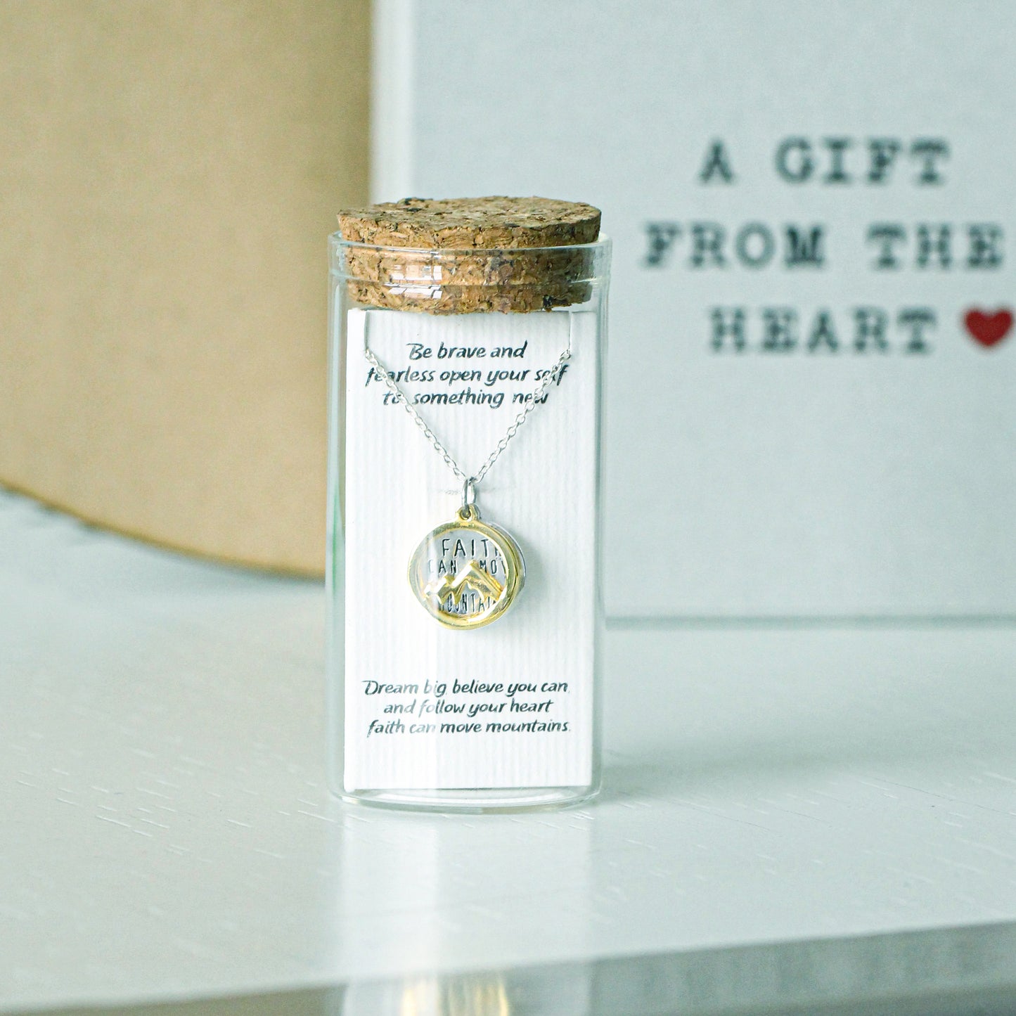 925 Sterling Silver Faith & Peace Mountain Pendant Necklace – Inspirational Jewelry Gift