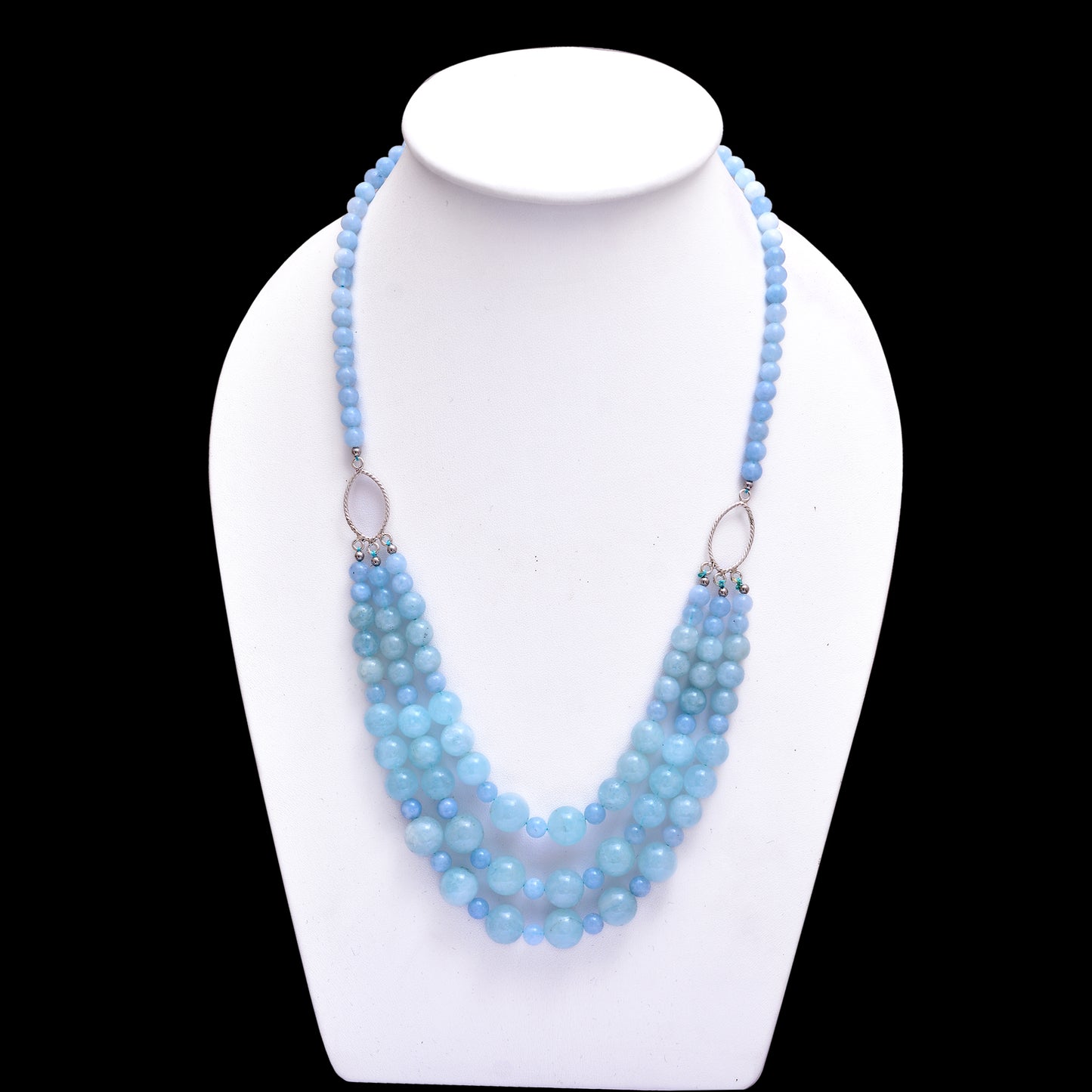 Natural Aquamarine Beads Gemstone Necklace – Serenity and Timeless Elegance
