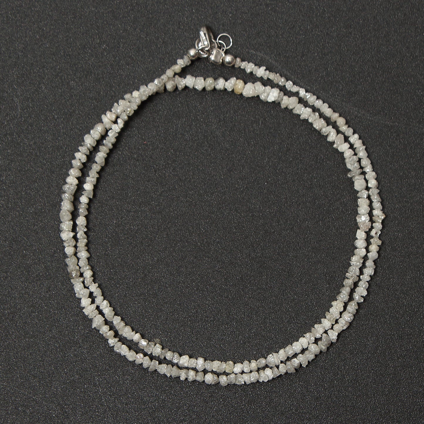 Natural Grey Diamond Beaded Necklace – Elegant Rough Diamond Beads, For Gift