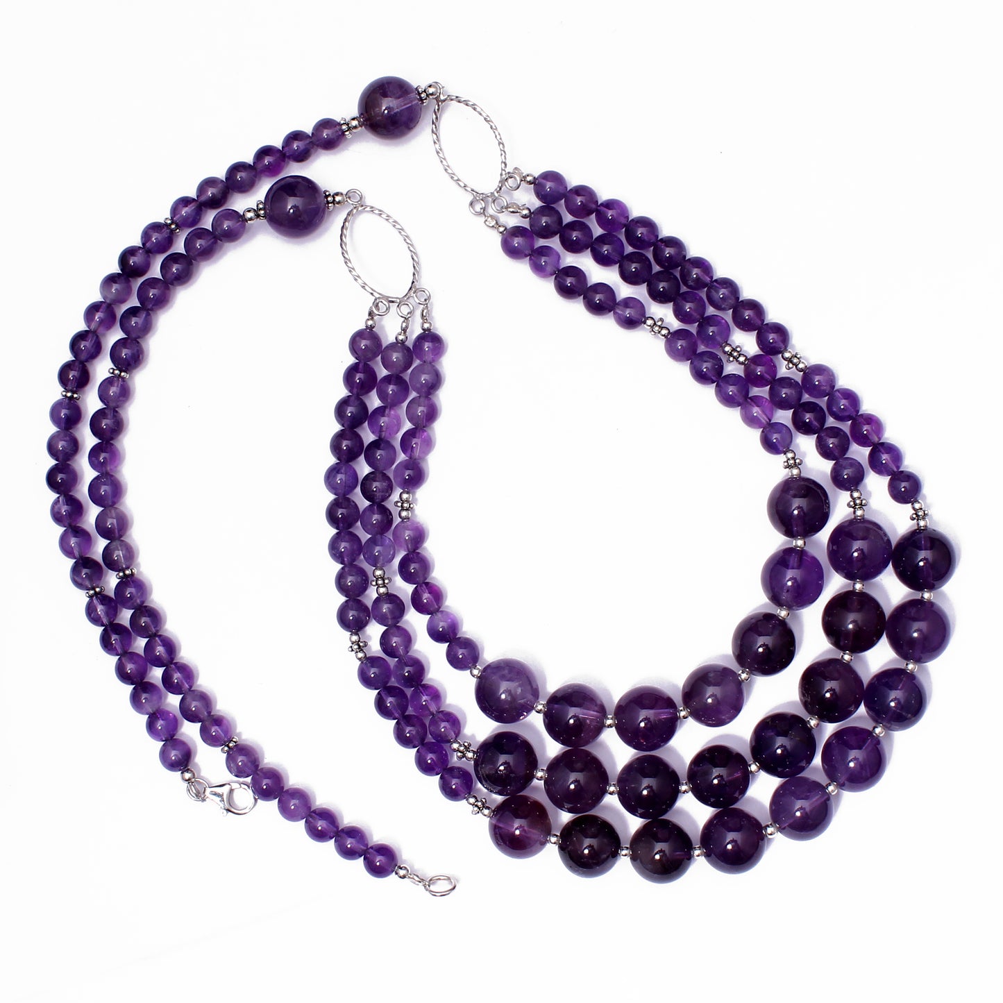 Natural Amethyst Beads Gemstone Necklace – Elegance with Healing Energy