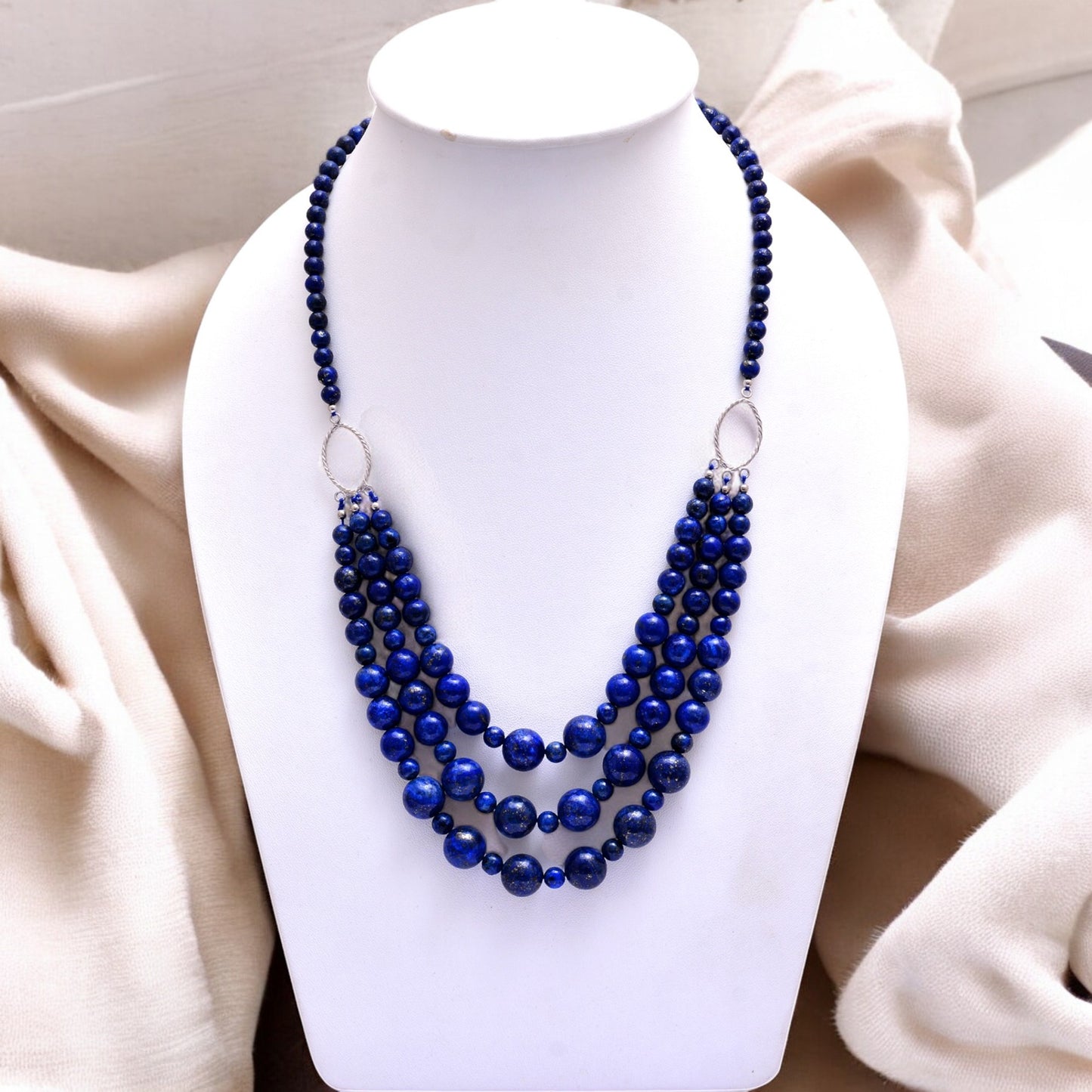 Natural Lapis Lazuli Beads Gemstone Necklace – Elegance with Healing Benefits