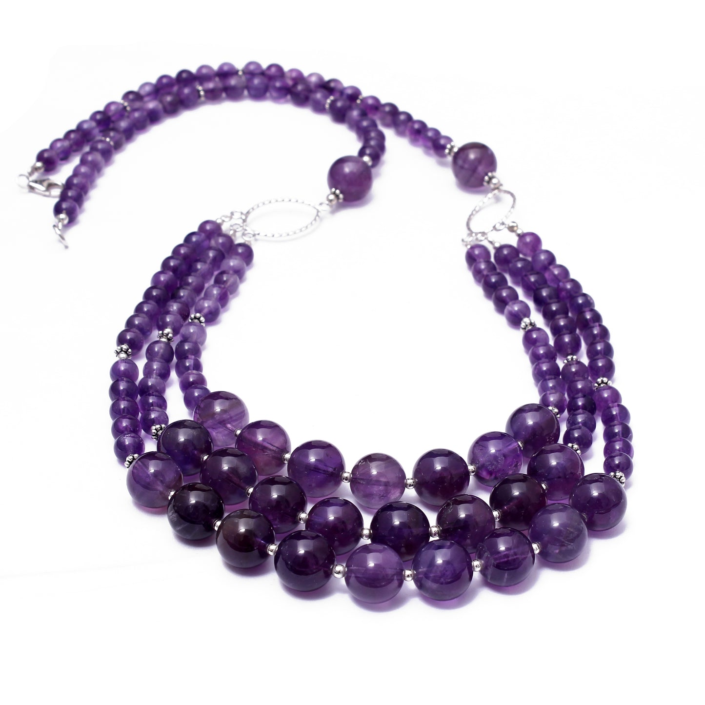 Natural Amethyst Beads Gemstone Necklace – Elegance with Healing Energy