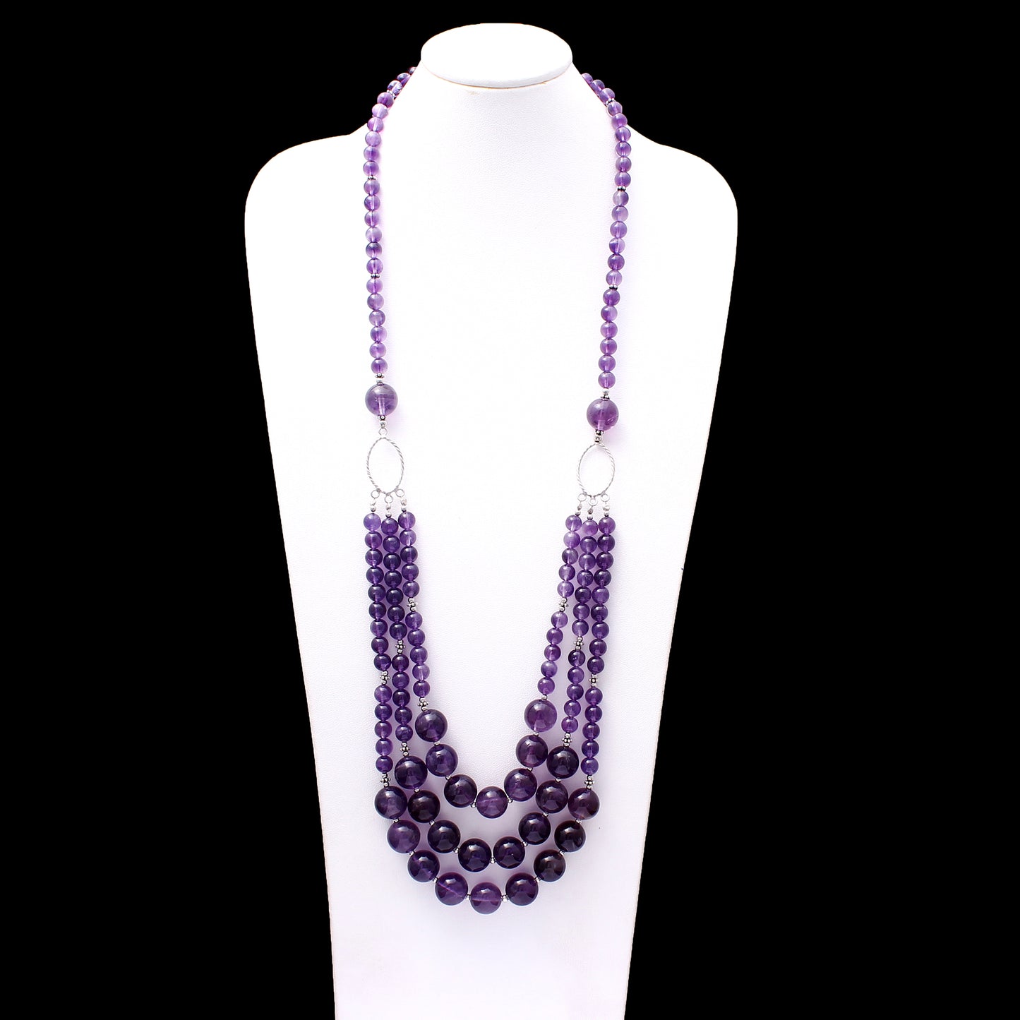 Natural Amethyst Beads Gemstone Necklace – Elegance with Healing Energy