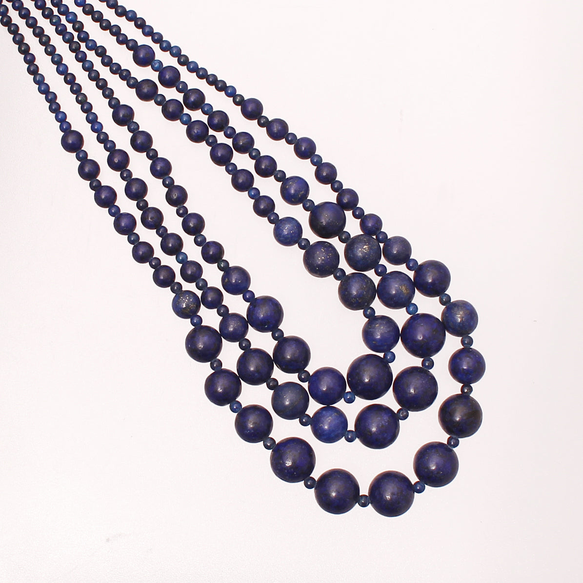 Natural Lapis Lazuli 3-Layer Beads Gemstone Necklace – Triple Elegance & Wisdom