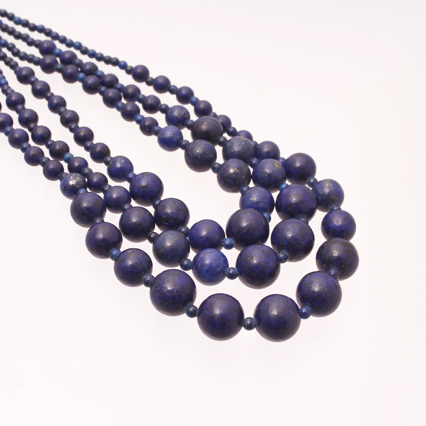 Natural Lapis Lazuli 3-Layer Beads Gemstone Necklace – Triple Elegance & Wisdom