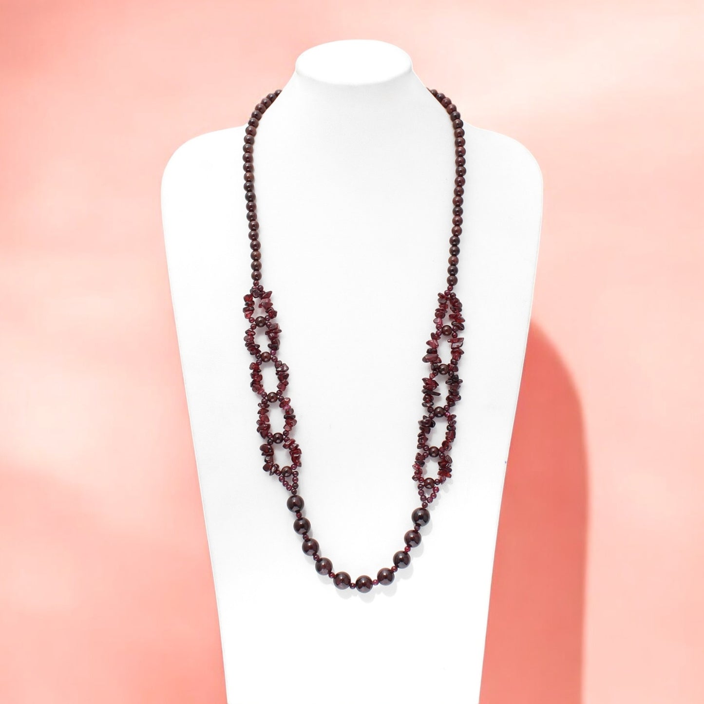 Natural Garnet Beads Gemstone Designer Necklace – Passion, Energy & Elegance