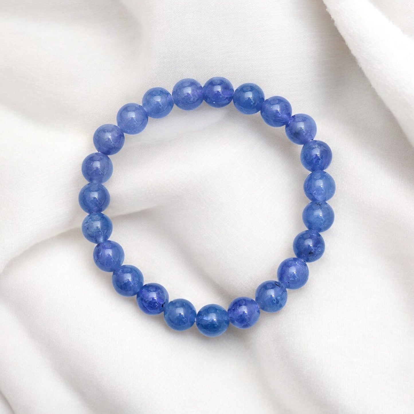 Natural Tanzanite Gemstone Stretch Bracelet – Rare Elegance and Positive Energy