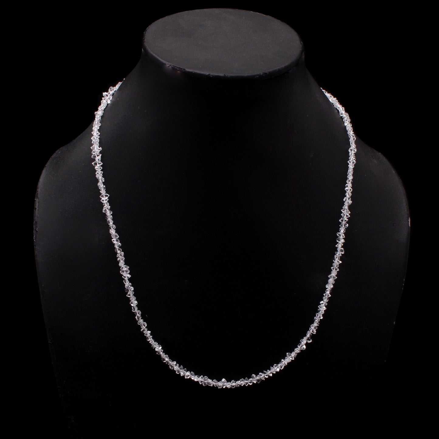 Natural Herkimer Diamond Uncut Nuggets Beaded Gemstone Necklace