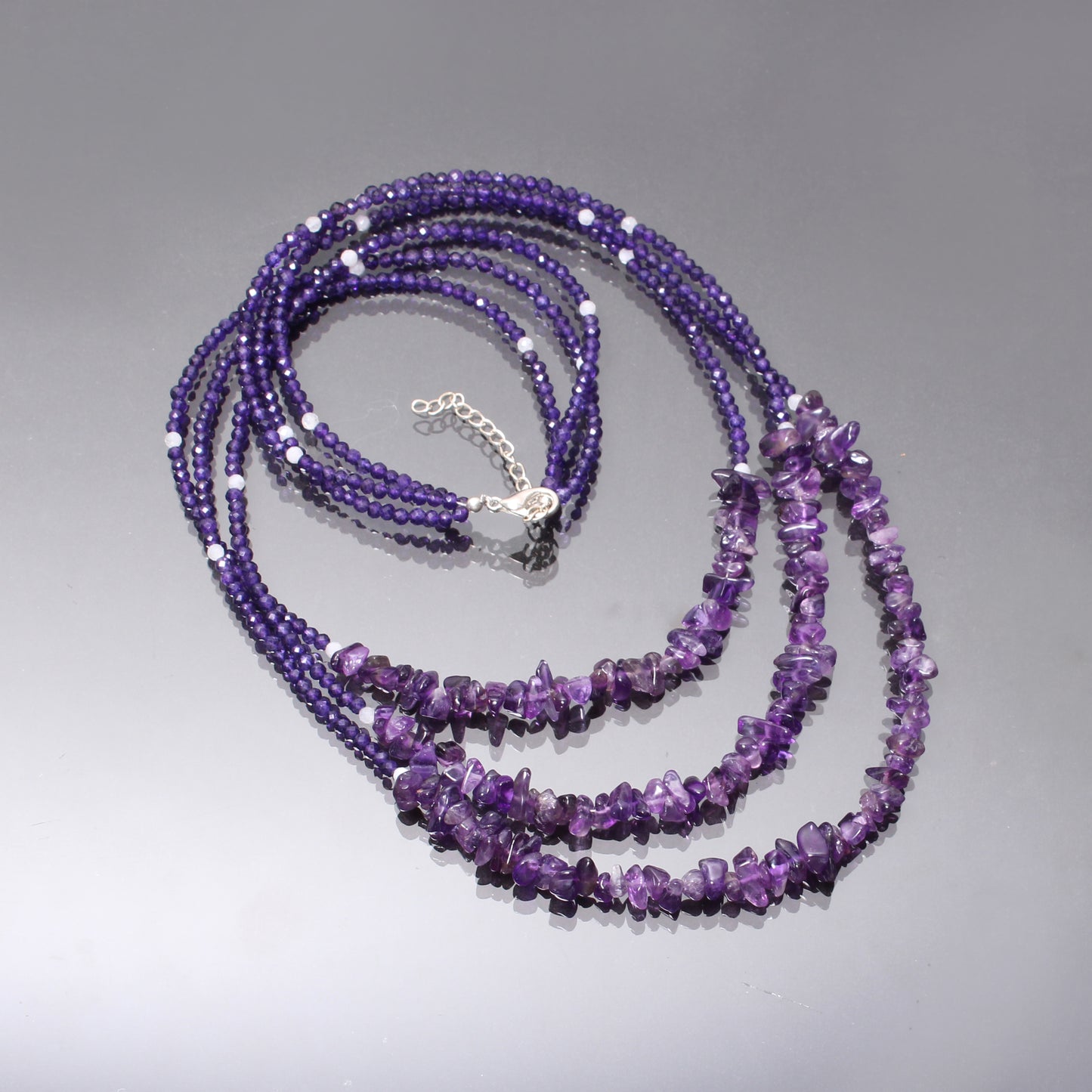 Natural Amethyst Beads Gemstone Designer Necklace – Elegance, Serenity & Balance