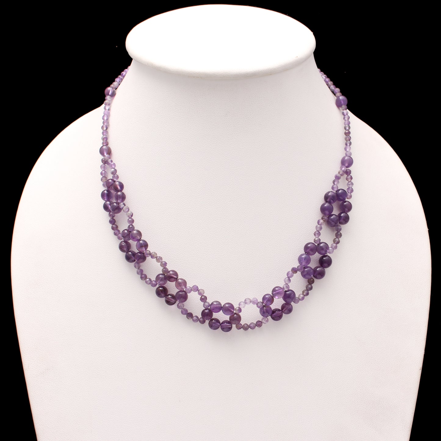 Elegant Natural Amethyst Beaded Designer Necklace – A Touch of Grace & Serenity