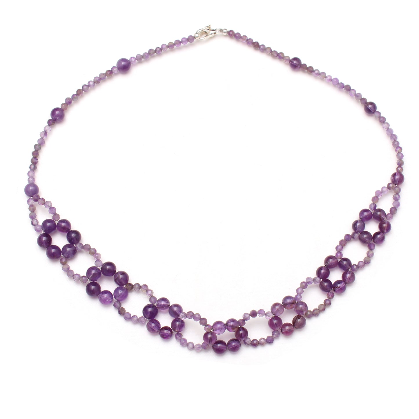 Elegant Natural Amethyst Beaded Designer Necklace – A Touch of Grace & Serenity