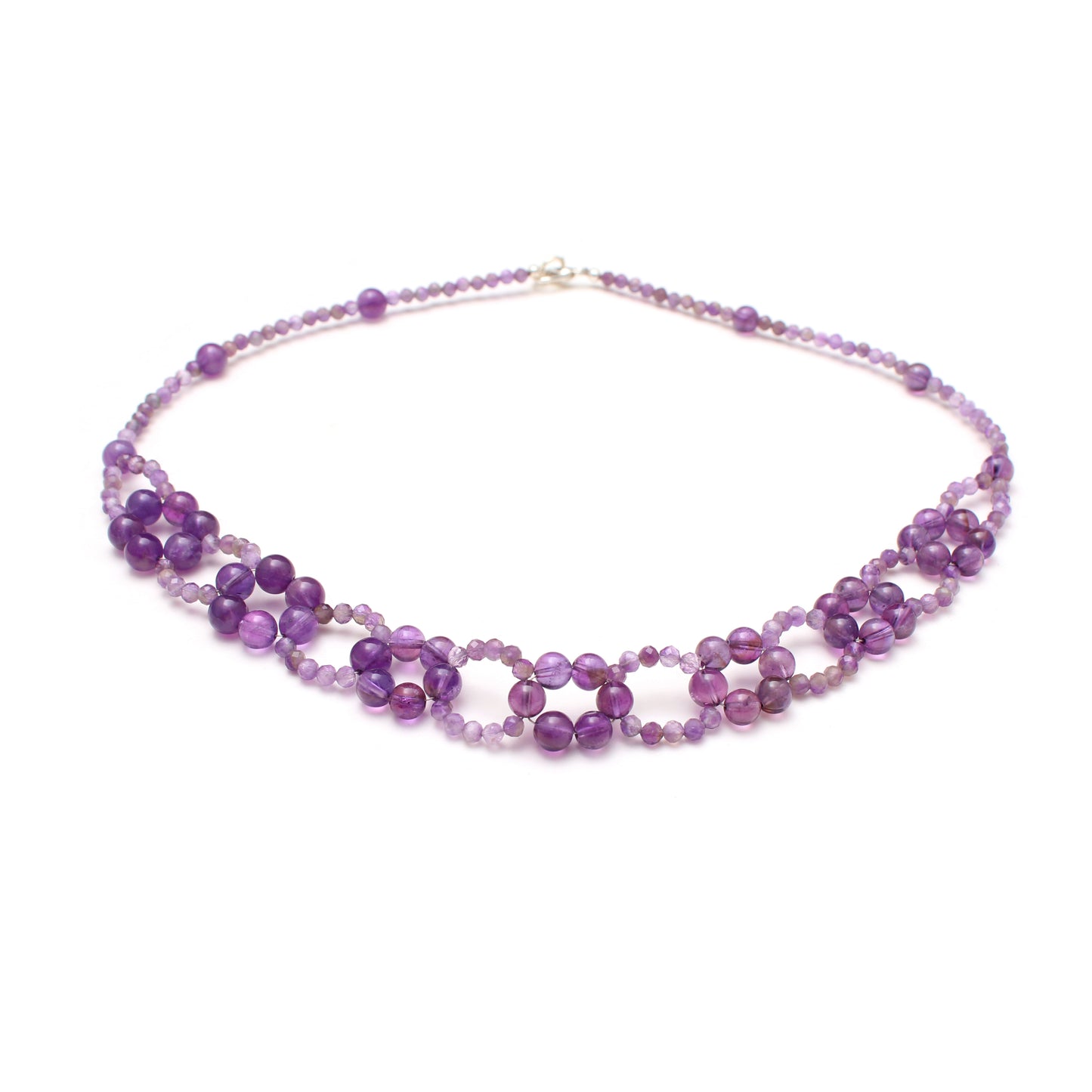 Elegant Natural Amethyst Beaded Designer Necklace – A Touch of Grace & Serenity