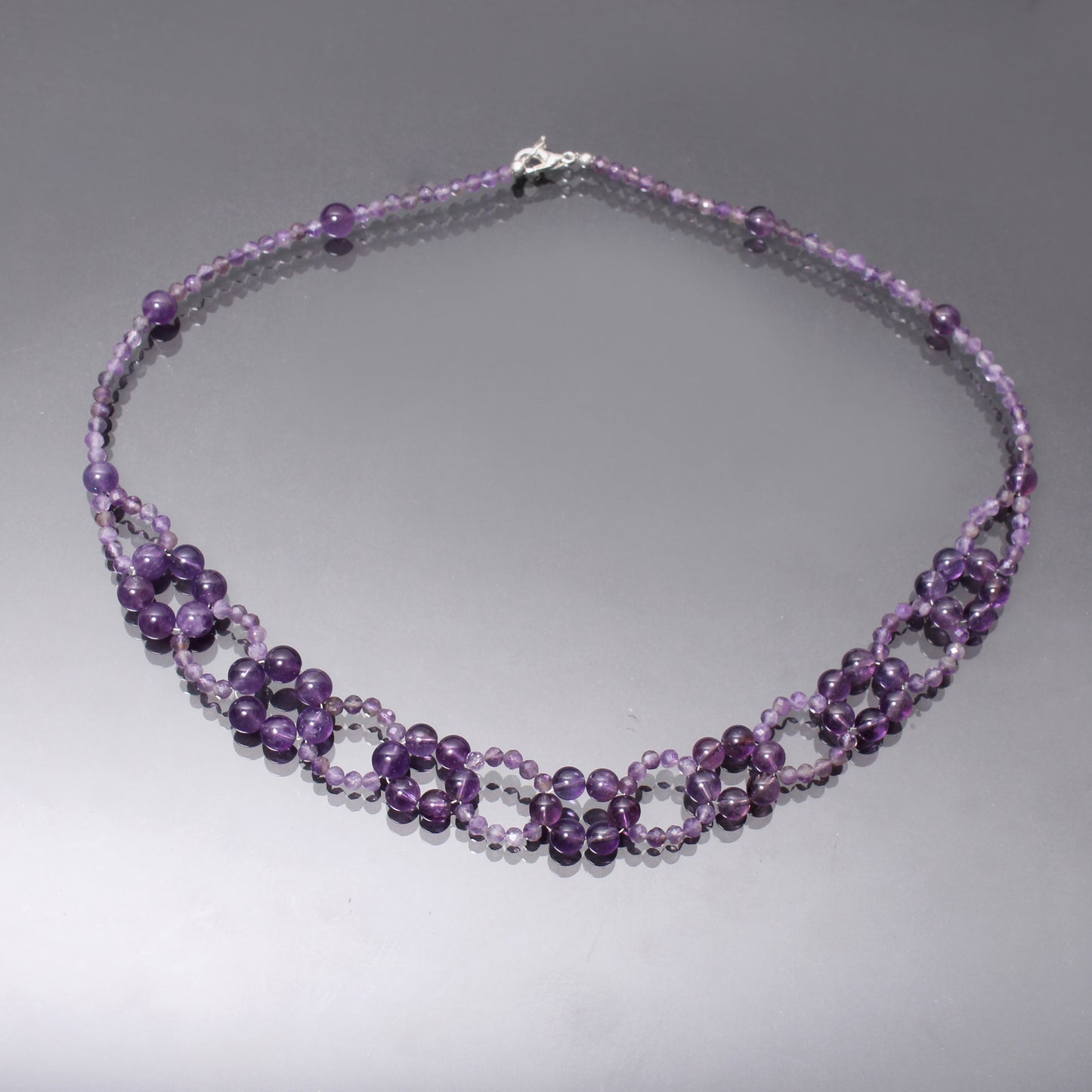 Elegant Natural Amethyst Beaded Designer Necklace – A Touch of Grace & Serenity