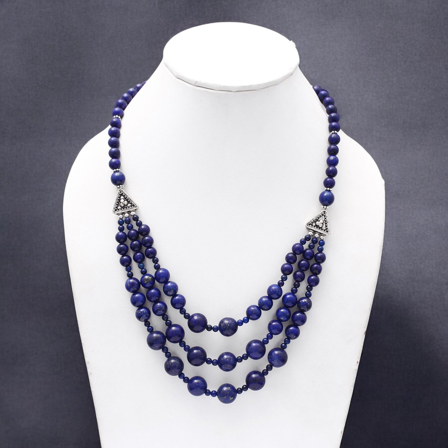 Natural Lapis Lazuli Beads Gemstone Necklace – Wisdom & Elegance