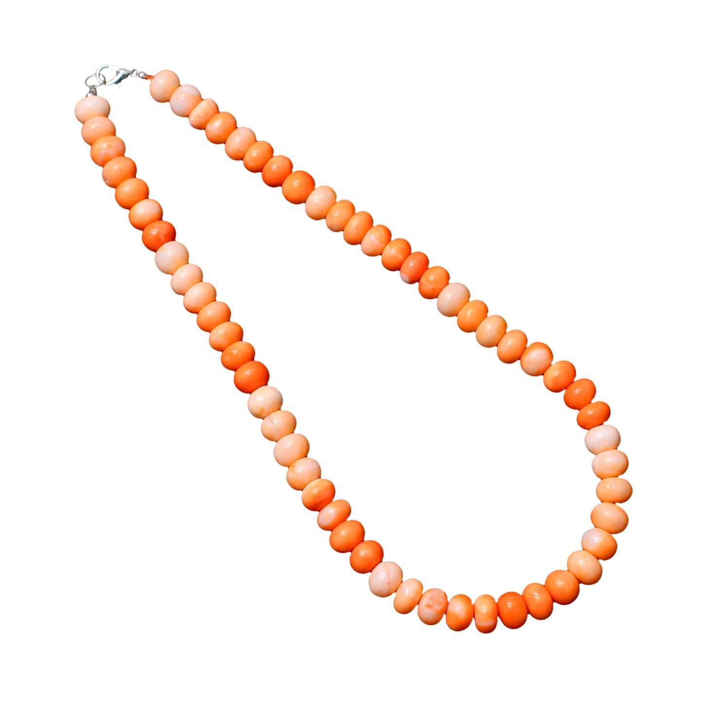 Natural Orange Candy Opal Beaded Necklace – Vibrant Gemstone Jewelry for Creativity & Joy