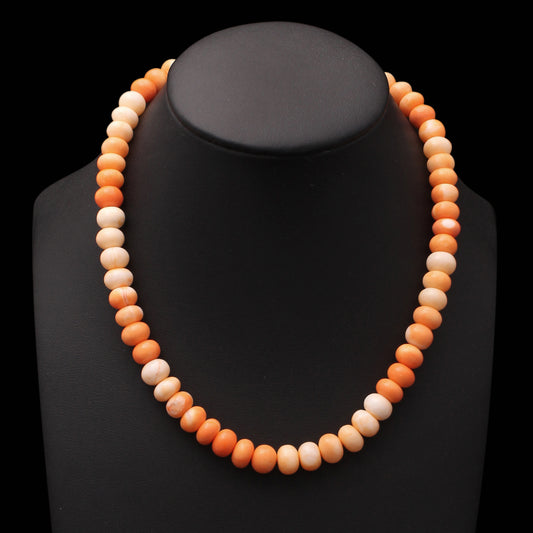 Natural Orange Candy Opal Beaded Necklace – Vibrant Gemstone Jewelry for Creativity & Joy
