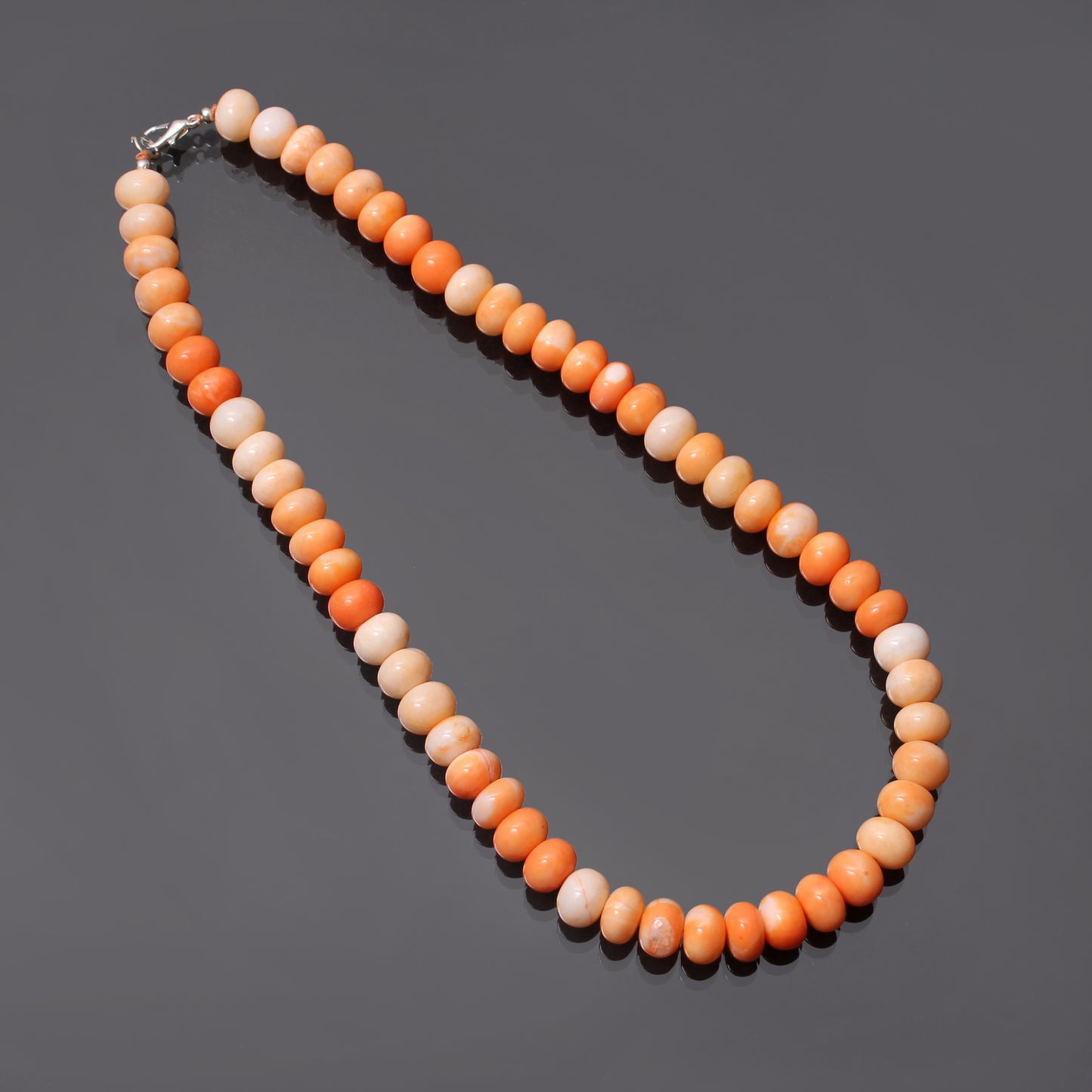 Natural Orange Candy Opal Beaded Necklace – Vibrant Gemstone Jewelry for Creativity & Joy