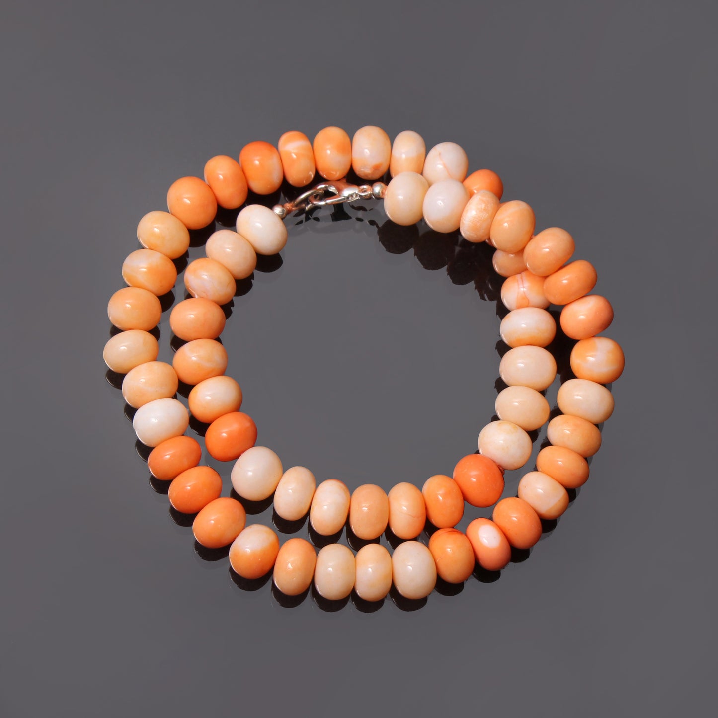 Natural Orange Candy Opal Beaded Necklace – Vibrant Gemstone Jewelry for Creativity & Joy