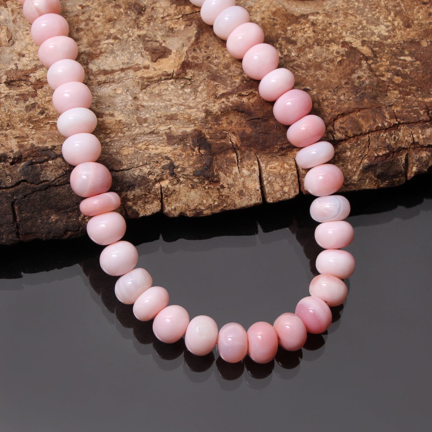 Natural Pink Opal Beaded Gemstone Necklace – Calming Jewelry for Love & Emotional Healing