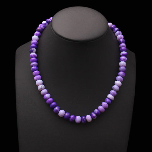 Natural Purple Opal Beaded Necklace – Elegance & Emotional Balance