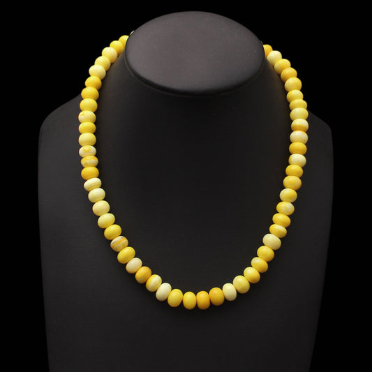 Natural Yellow Candy Opal Beads Gemstone Necklace – Radiant Jewelry for Positivity & Confidence