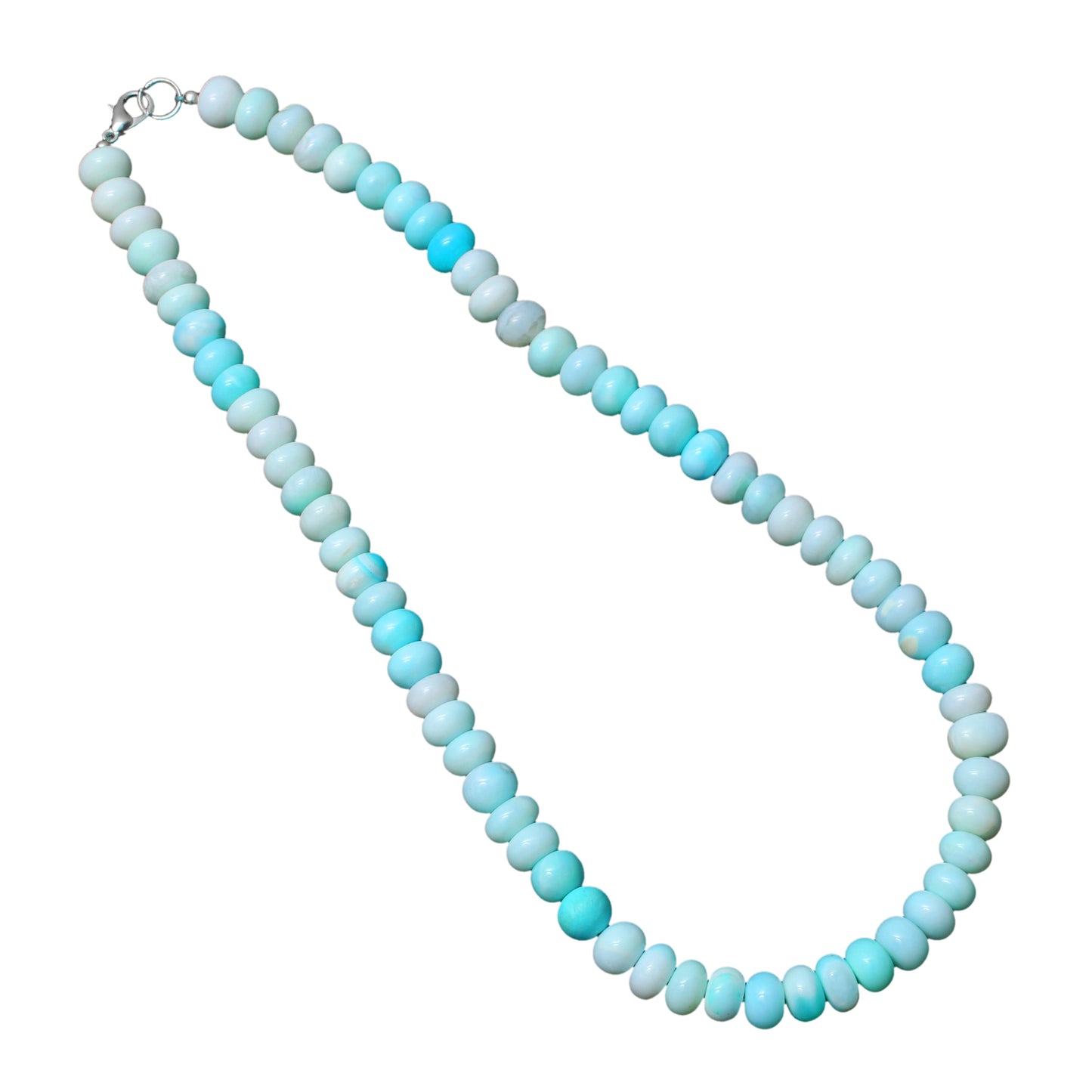 Peruvian Blue Opal Natural Peruvian Blue Opal Beads Gemstone Necklace – Soothing Jewelry for Peace & Clarity