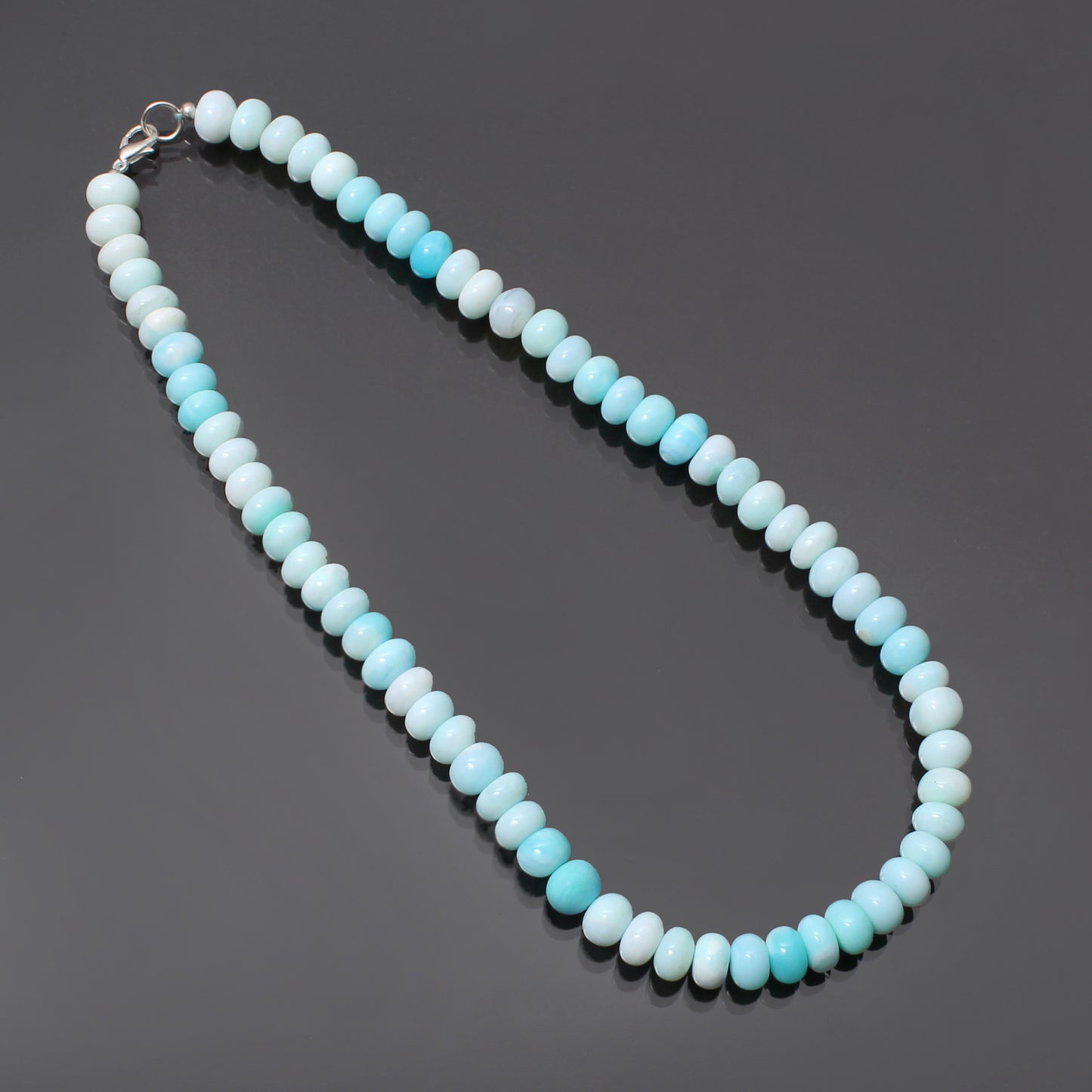 Peruvian Blue Opal Natural Peruvian Blue Opal Beads Gemstone Necklace – Soothing Jewelry for Peace & Clarity