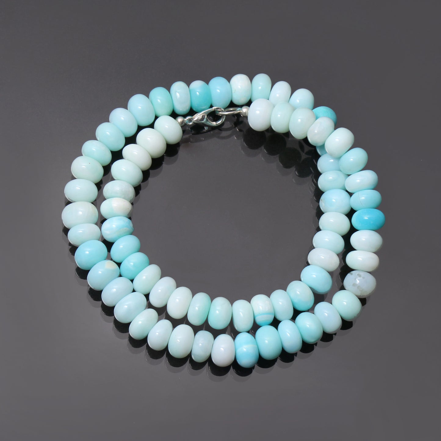 Peruvian Blue Opal Natural Peruvian Blue Opal Beads Gemstone Necklace – Soothing Jewelry for Peace & Clarity