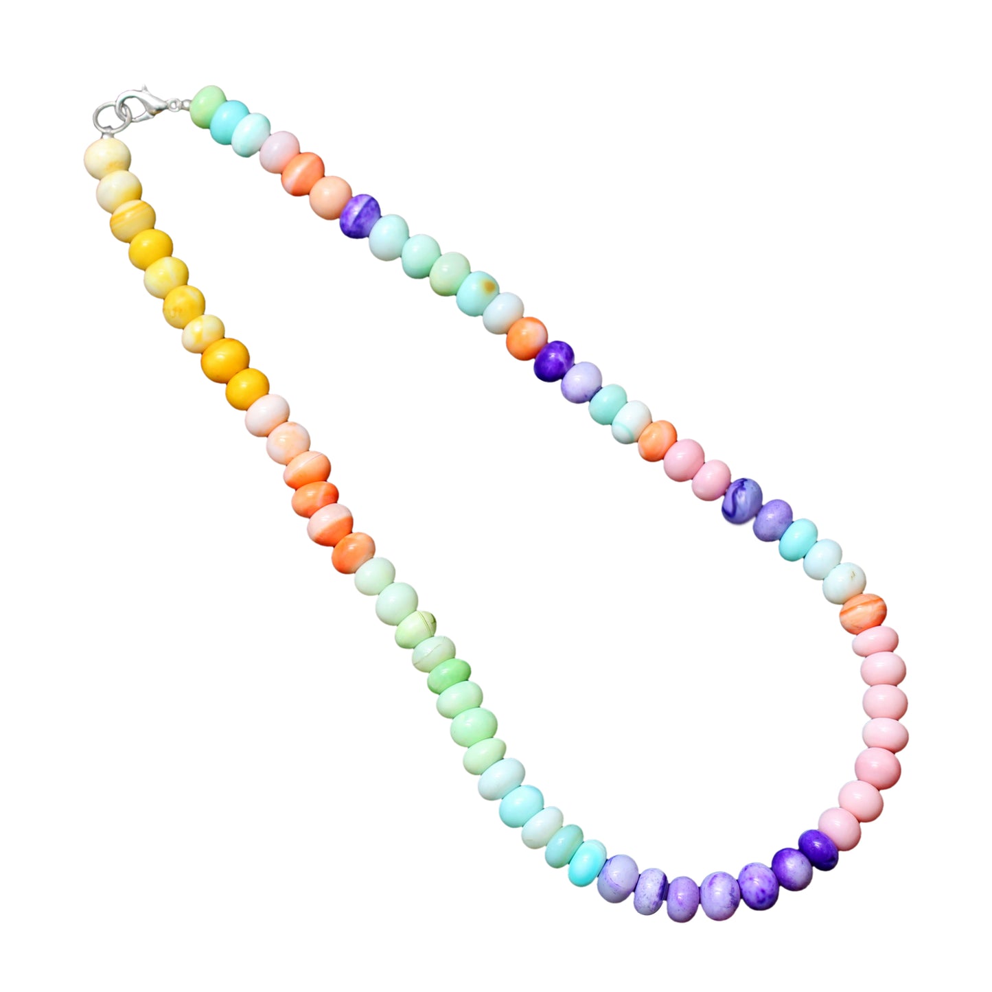 Natural Multi-Color Opal Beads Gemstone Necklace – Vibrant Jewelry for Joy, Balance & Creativity