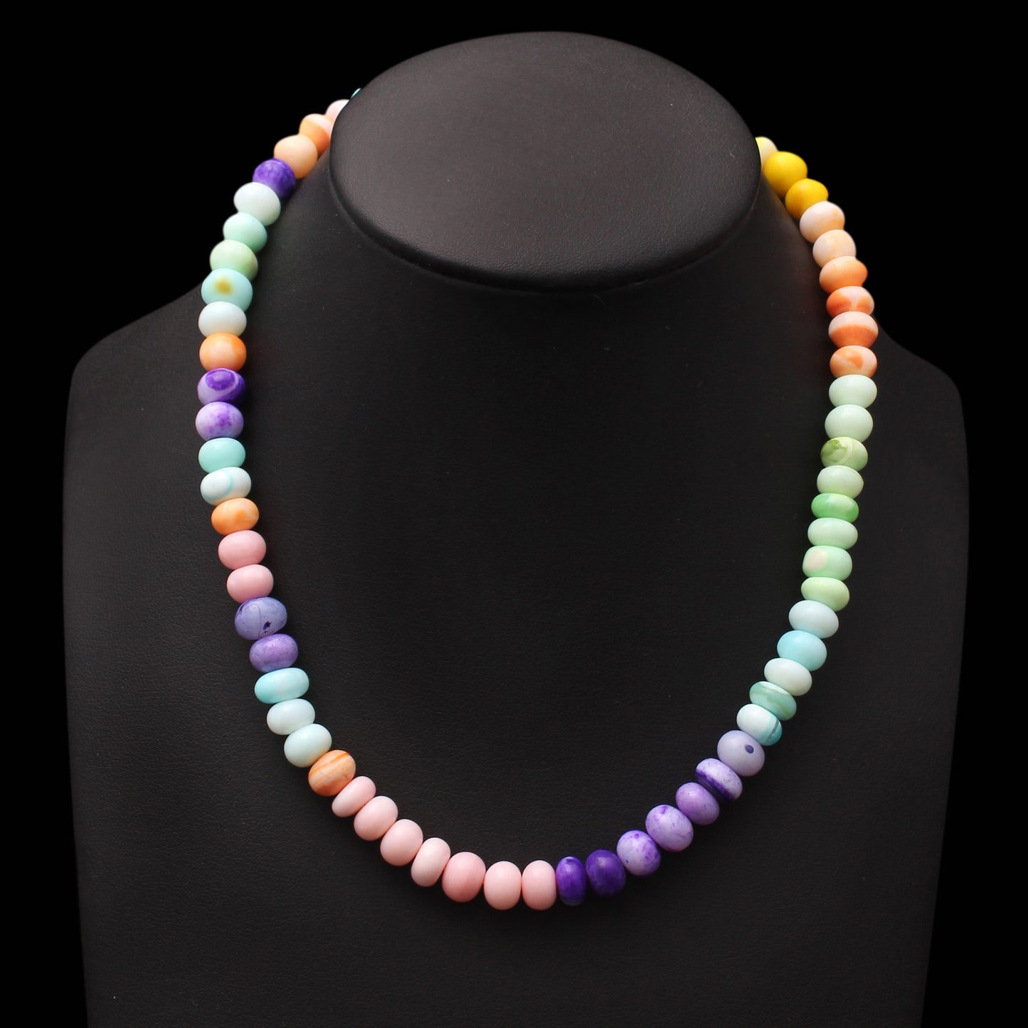 Natural Multi-Color Opal Beads Gemstone Necklace – Vibrant Jewelry for Joy, Balance & Creativity