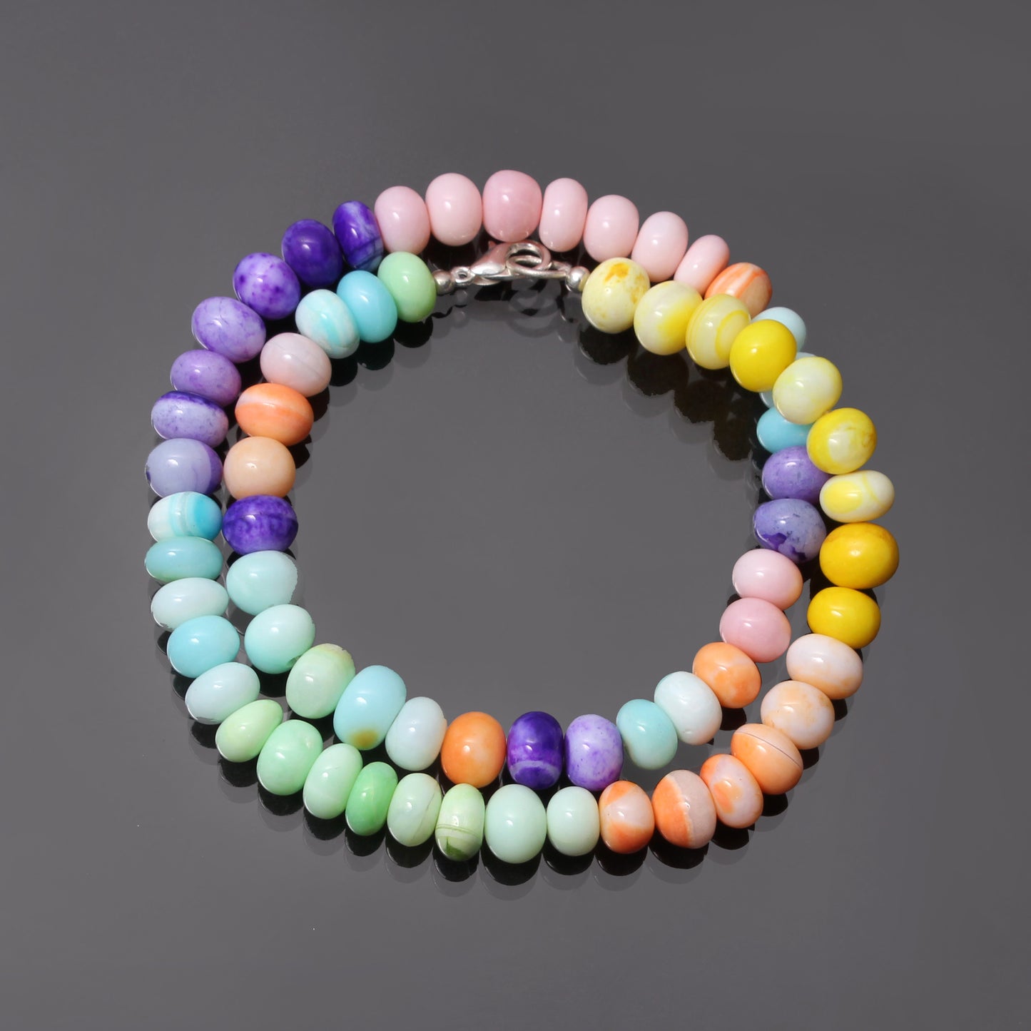 Natural Multi-Color Opal Beads Gemstone Necklace – Vibrant Jewelry for Joy, Balance & Creativity