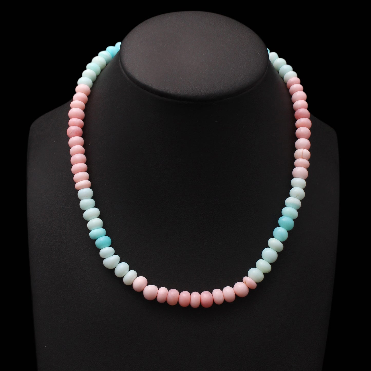 Natural Pink-Blue Opal Beads Gemstone Necklace – Elegant Jewelry for Love, Peace & Creativity