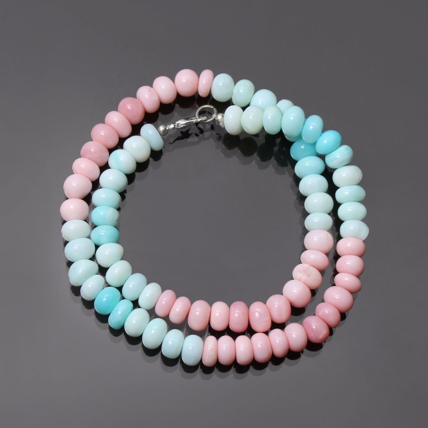 Natural Pink-Blue Opal Beads Gemstone Necklace – Elegant Jewelry for Love, Peace & Creativity