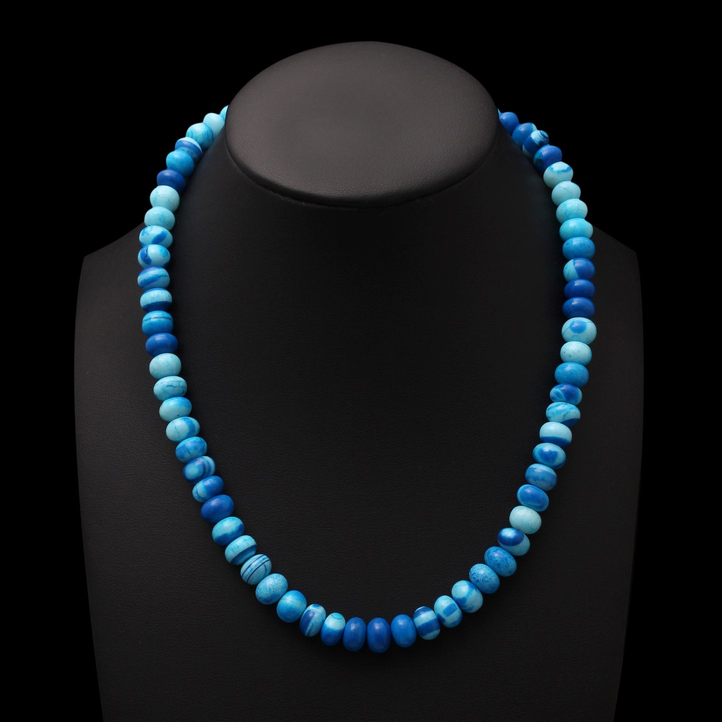 Natural Sky Blue Candy Opal Beads Gemstone Necklace – Refreshing Jewelry for Calm & Clarity