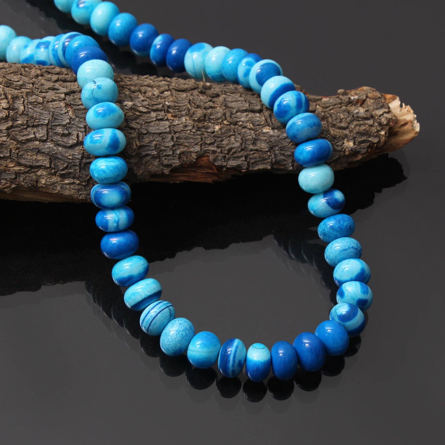 Natural Sky Blue Candy Opal Beads Gemstone Necklace – Refreshing Jewelry for Calm & Clarity