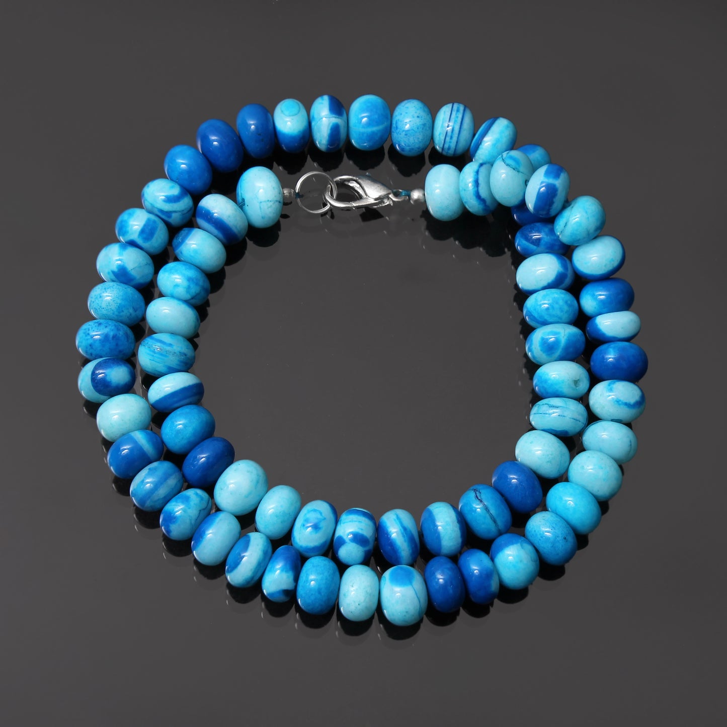 Natural Sky Blue Candy Opal Beads Gemstone Necklace – Refreshing Jewelry for Calm & Clarity