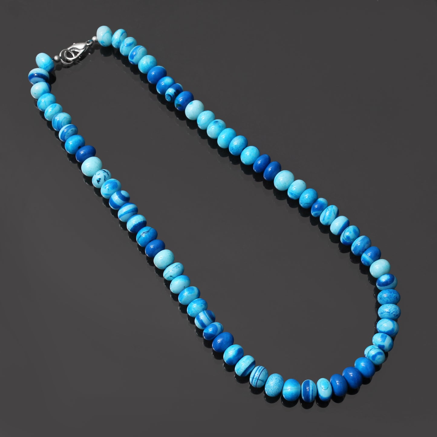 Natural Sky Blue Candy Opal Beads Gemstone Necklace – Refreshing Jewelry for Calm & Clarity