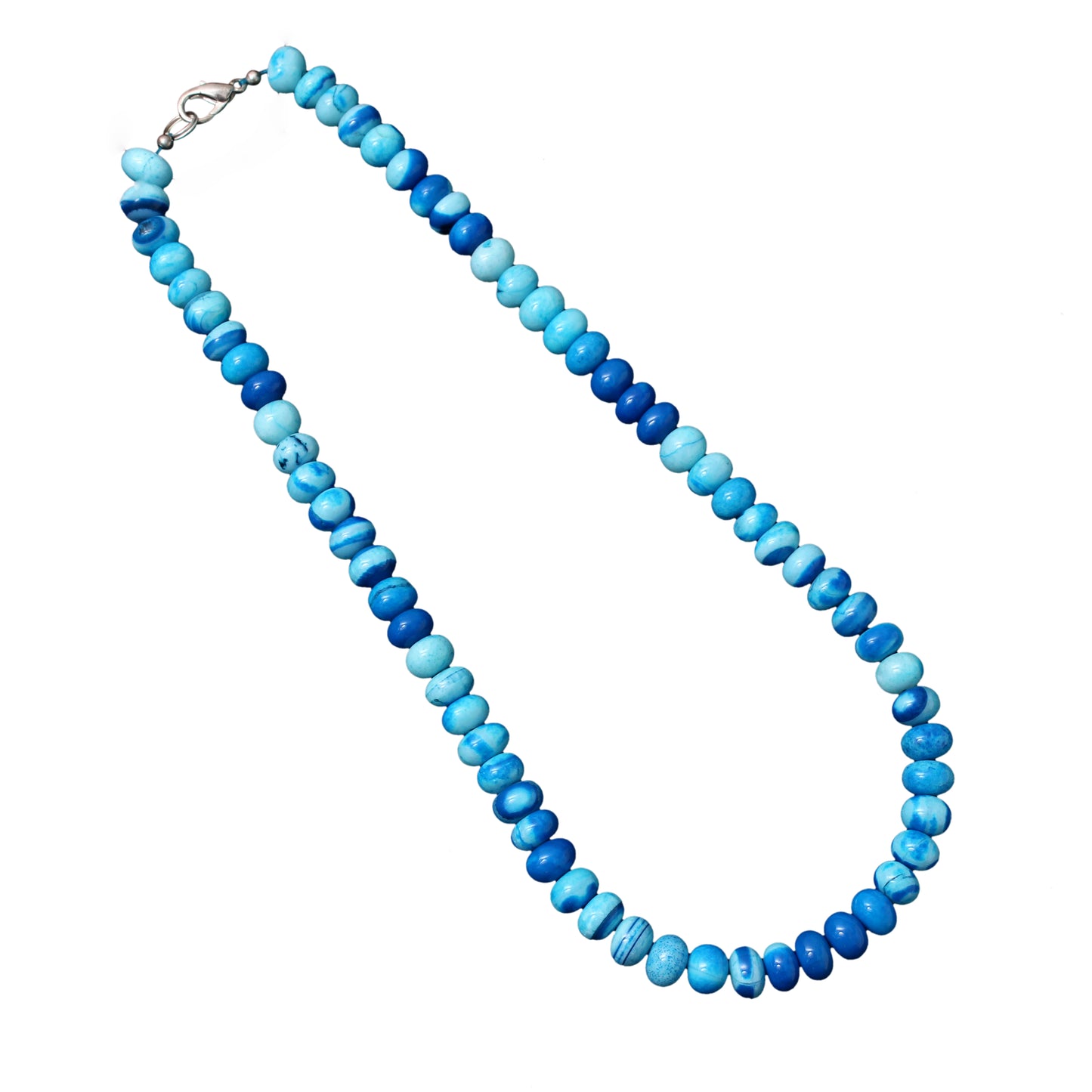 Natural Sky Blue Candy Opal Beads Gemstone Necklace – Refreshing Jewelry for Calm & Clarity